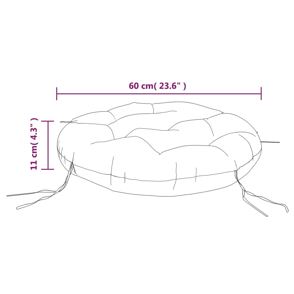 Cuscino Rotondo Crema Ã˜ 60x11 cm in Tessuto Oxford 361942