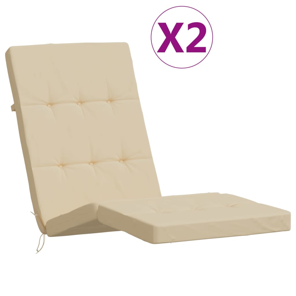 Cuscini per Sedia a Sdraio 2 pz Beige in Tessuto Oxfordcod mxl 118277