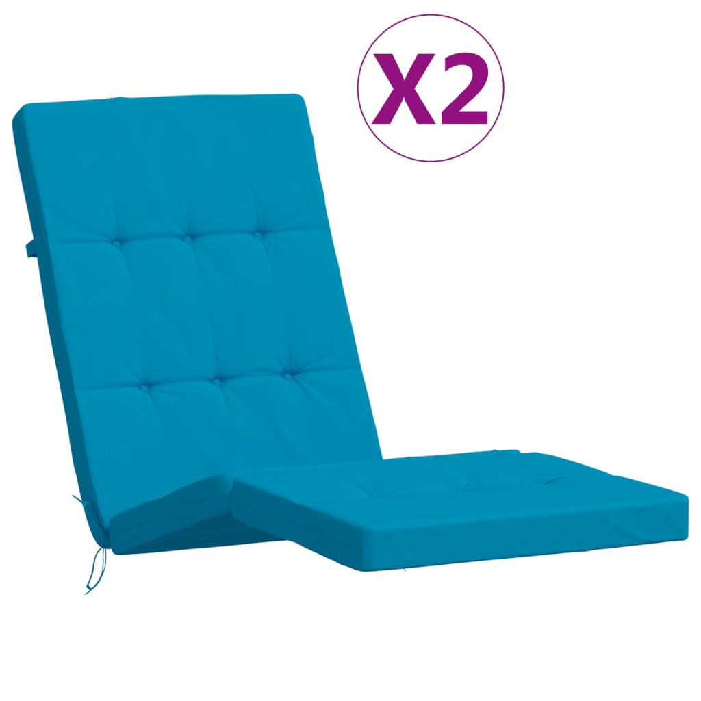 Cuscini per Sedia a Sdraio 2 pz Blu Chiaro in Tessuto Oxfordcod mxl 70354