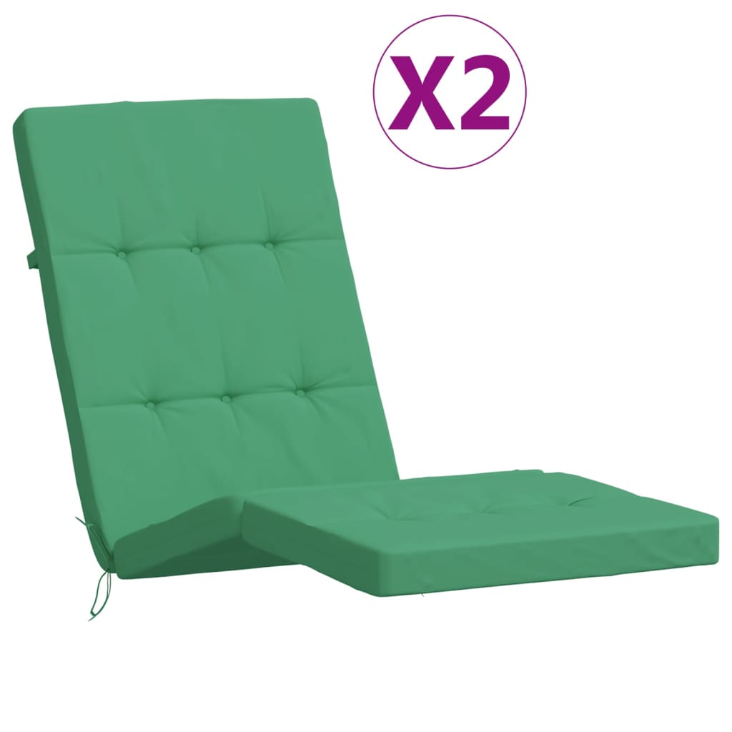 Cuscini per Sedia a Sdraio 2 pz Verde in Tessuto Oxfordcod mxl 94362