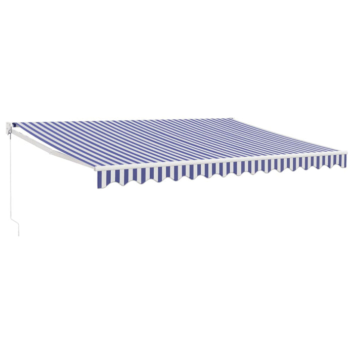 Tendada Sole Retrattile Blu e Bianca 4x3 m Tessuto e Alluminiocod mxl 100212