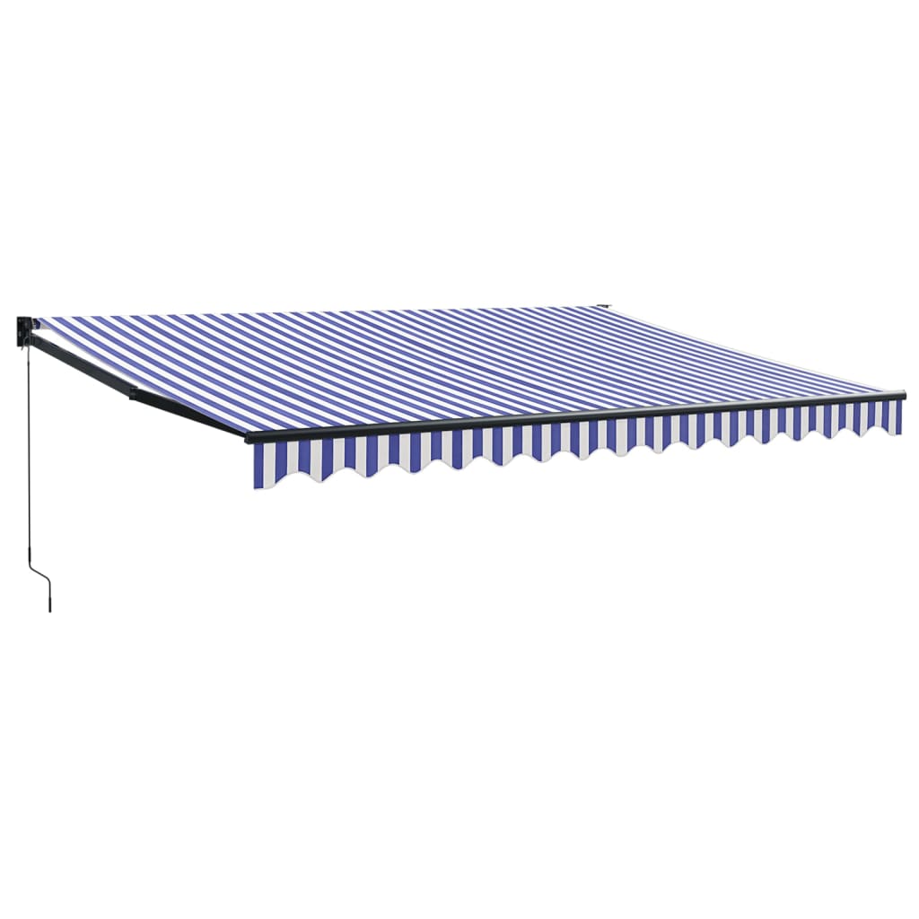 Tenda da Sole Retrattile Blu e Bianca 4x3 m Tessuto e Alluminio 3154448