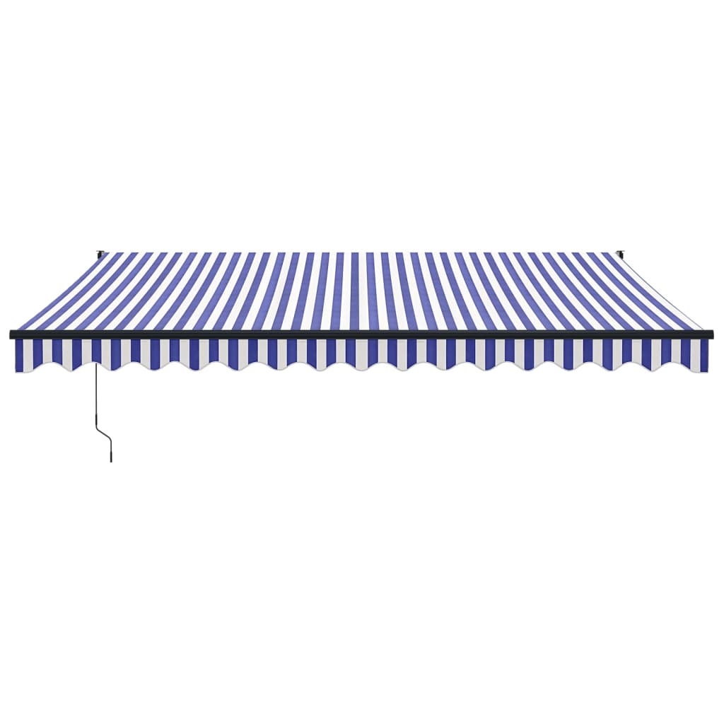 Tenda da Sole Retrattile Blu e Bianca 4x3 m Tessuto e Alluminio 3154448