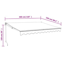 Tenda Retrattile Gialla e Bianca 3x2,5 m in Tessuto e Alluminio 3154456