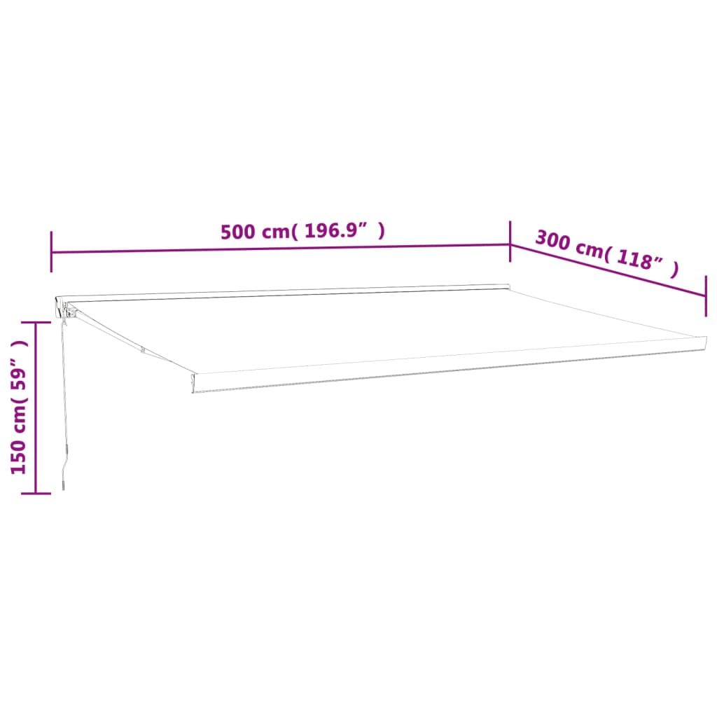 Tenda da Sole Retrattile Crema 5x3 m in Tessuto e Alluminio 3154530