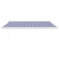 Tenda da Sole Retrattile Blu e Bianca 4x3 m Tessuto e Alluminio 3154573