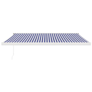 Tenda Sole Retrattile Blu e Bianca 4,5x3 m Tessuto e Alluminio 3154574