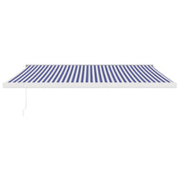 Tenda Sole Retrattile Blu e Bianca 4,5x3 m Tessuto e Alluminio 3154574