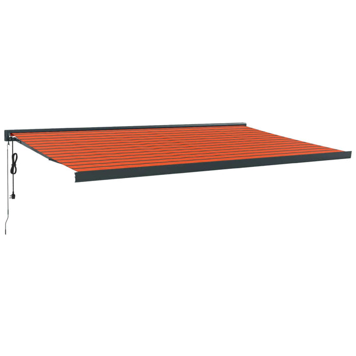 Tenda Sole Retrattile Arancione Marrone 5x3m Tessuto Alluminio 3154620