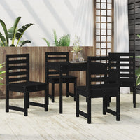 Set da Pranzo per Giardino 5pz Nero in Legno Massello di Pinocod mxl 100214