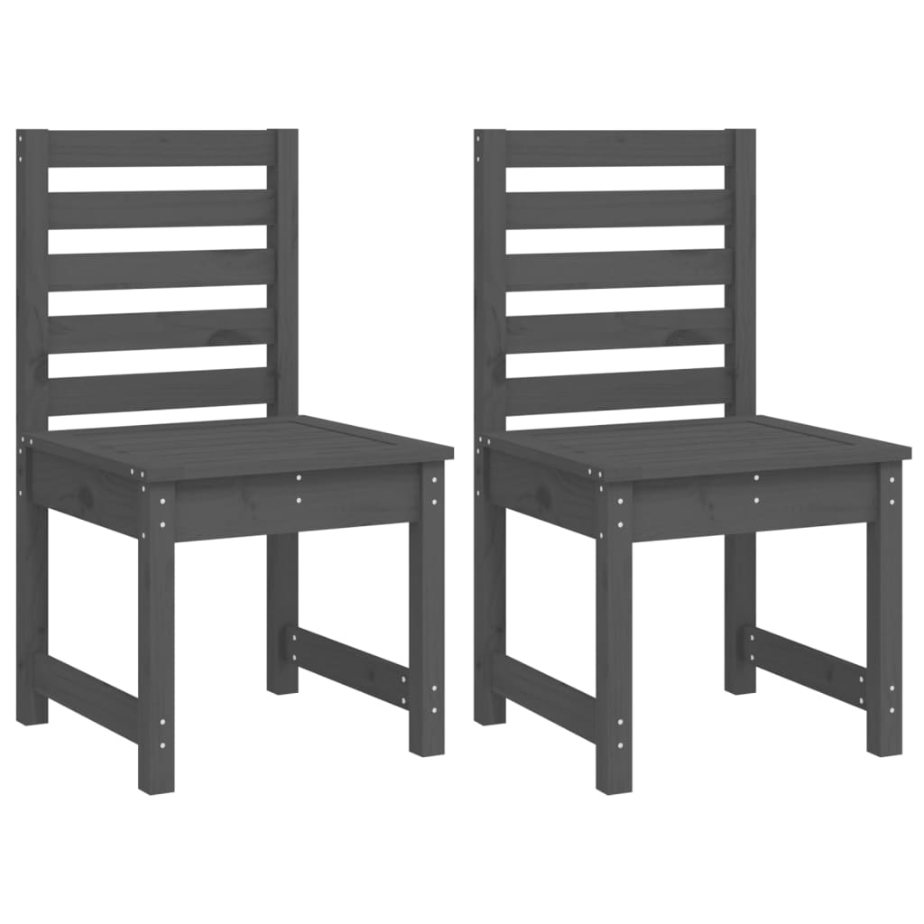 Set da Pranzo per Giardino 4pz Grigio in Legno Massello di Pino 3154691