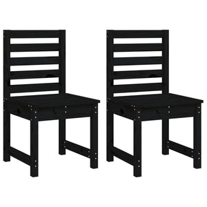 Set da Pranzo per Giardino 4pz Nero in Legno Massello di Pino 3154693