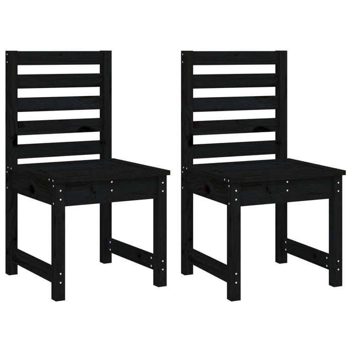 Set da Pranzo per Giardino 4pz Nero in Legno Massello di Pino 3154693