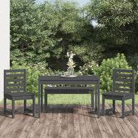 Set da Pranzo per Giardino 4pz Grigio in Legno Massello di Pinocod mxl 124202