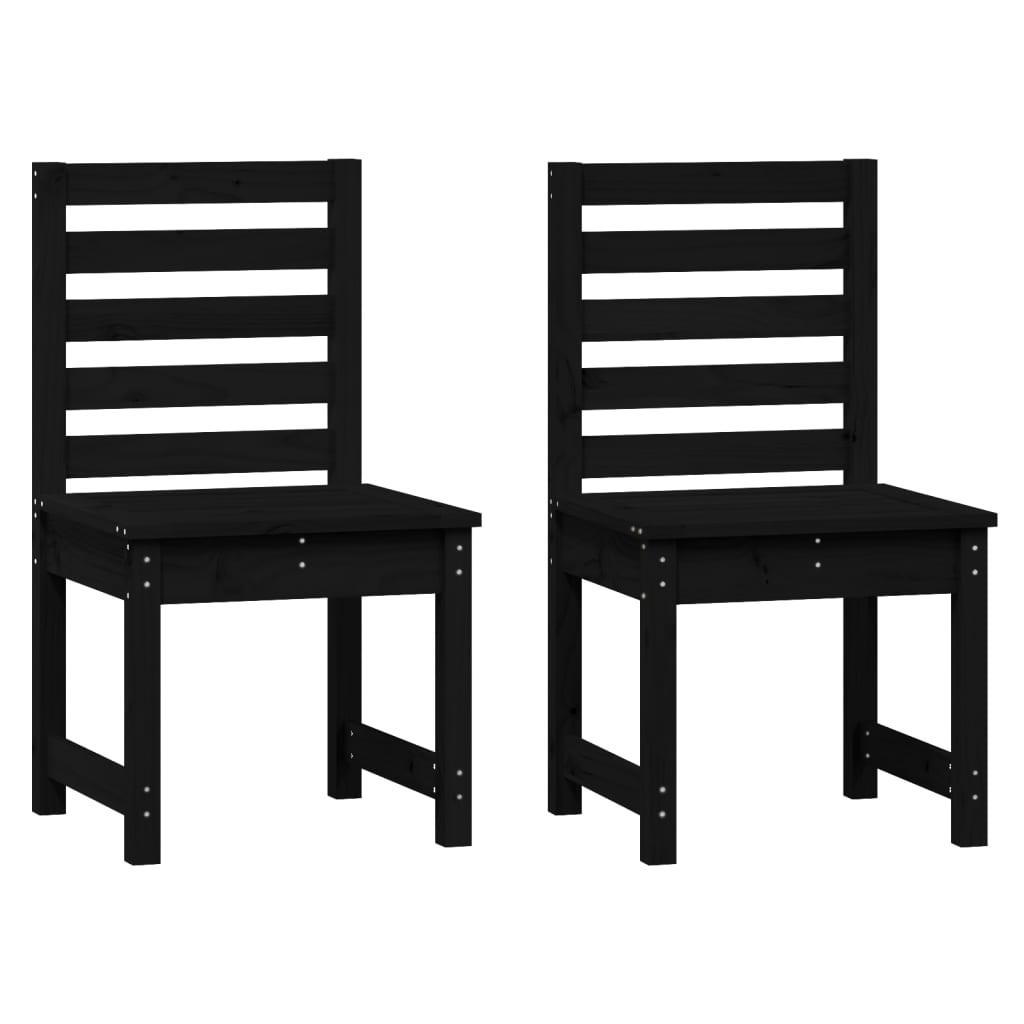 Set da Pranzo per Giardino 4pz Nero in Legno Massello di Pino 3154705