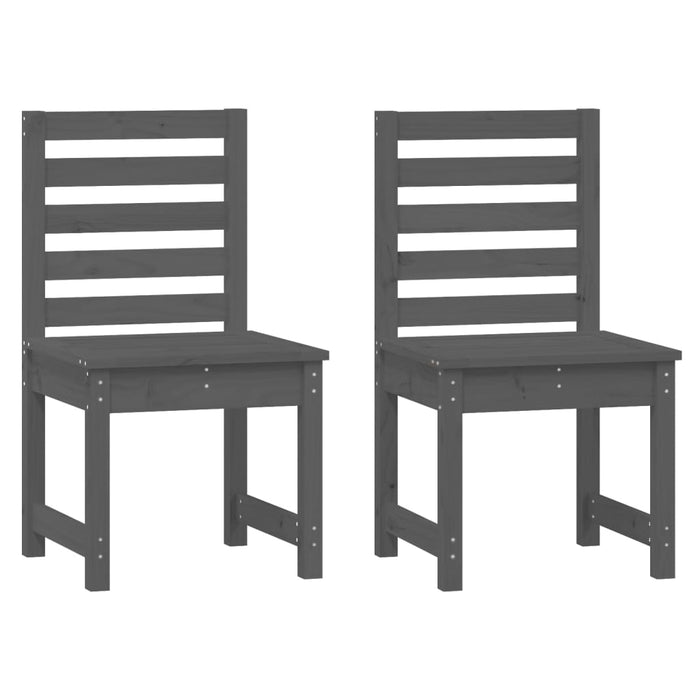 Set da Pranzo per Giardino 7pz Grigio in Legno Massello di Pino 3154709