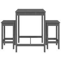 Set Bar da Giardino 3 pz Grigio in Legno Massello di Pino 3154727