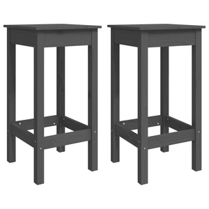 Set Bar da Giardino 3 pz Grigio in Legno Massello di Pino 3154727