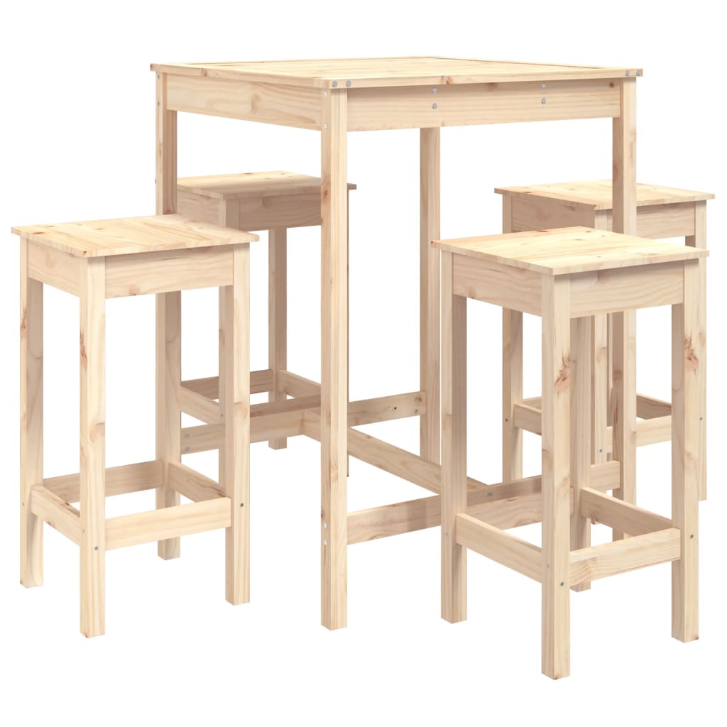 Set Bar da Giardino 5 pz in Legno Massello di Pino 3154730