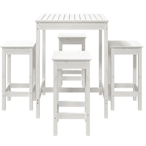 Set Bar da Giardino 5 pz Bianco in Legno Massello di Pino 3154731