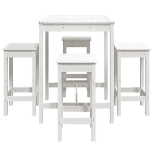 Set Bar da Giardino 5 pz Bianco in Legno Massello di Pino 3154731