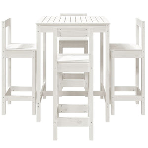 Set Bar da Giardino 5 pz Bianco in Legno Massello di Pino 3154741