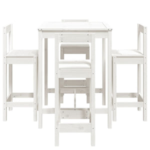 Set Bar da Giardino 5 pz Bianco in Legno Massello di Pino 3154741