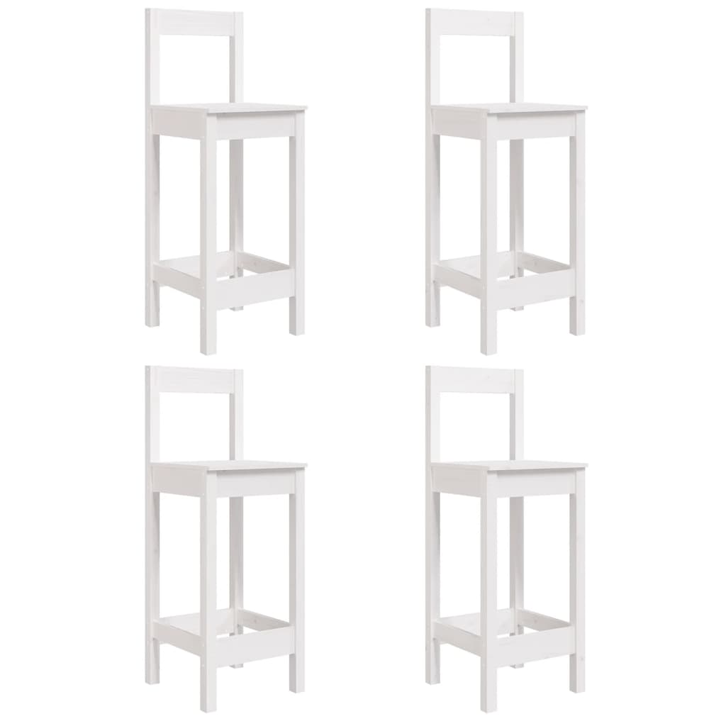 Set Bar da Giardino 5 pz Bianco in Legno Massello di Pino 3154741