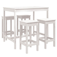 Set Bar da Giardino 5 pz Bianco in Legno Massello di Pino 3154746