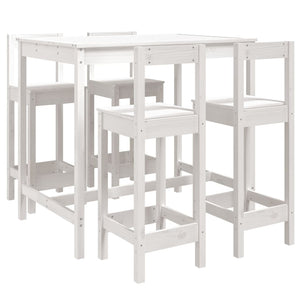 Set Bar da Giardino 5 pz Bianco in Legno Massello di Pino 3154751