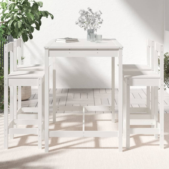 Set Bar da Giardino 5 pz Bianco in Legno Massello di Pino 3154751