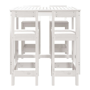 Set Bar da Giardino 5 pz Bianco in Legno Massello di Pino 3154751