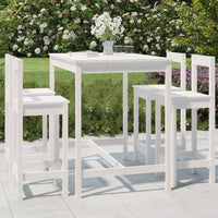 Set Bar da Giardino 5 pz Bianco in Legno Massello di Pino 3154751