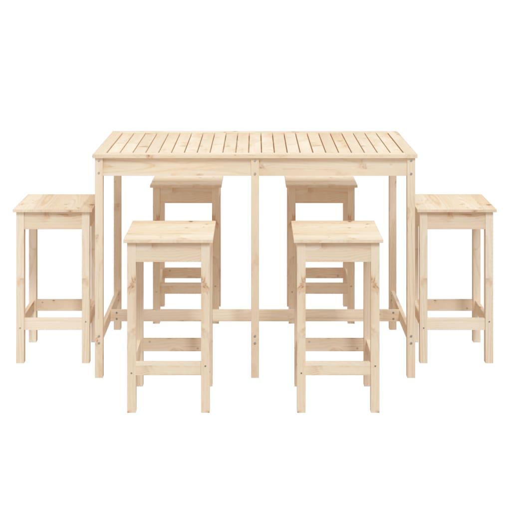 Set Bar da Giardino 7 pz in Legno Massello di Pino 3154755