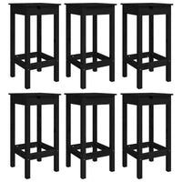 Set Bar da Giardino 7 pz Nero in Legno Massello di Pino 3154759