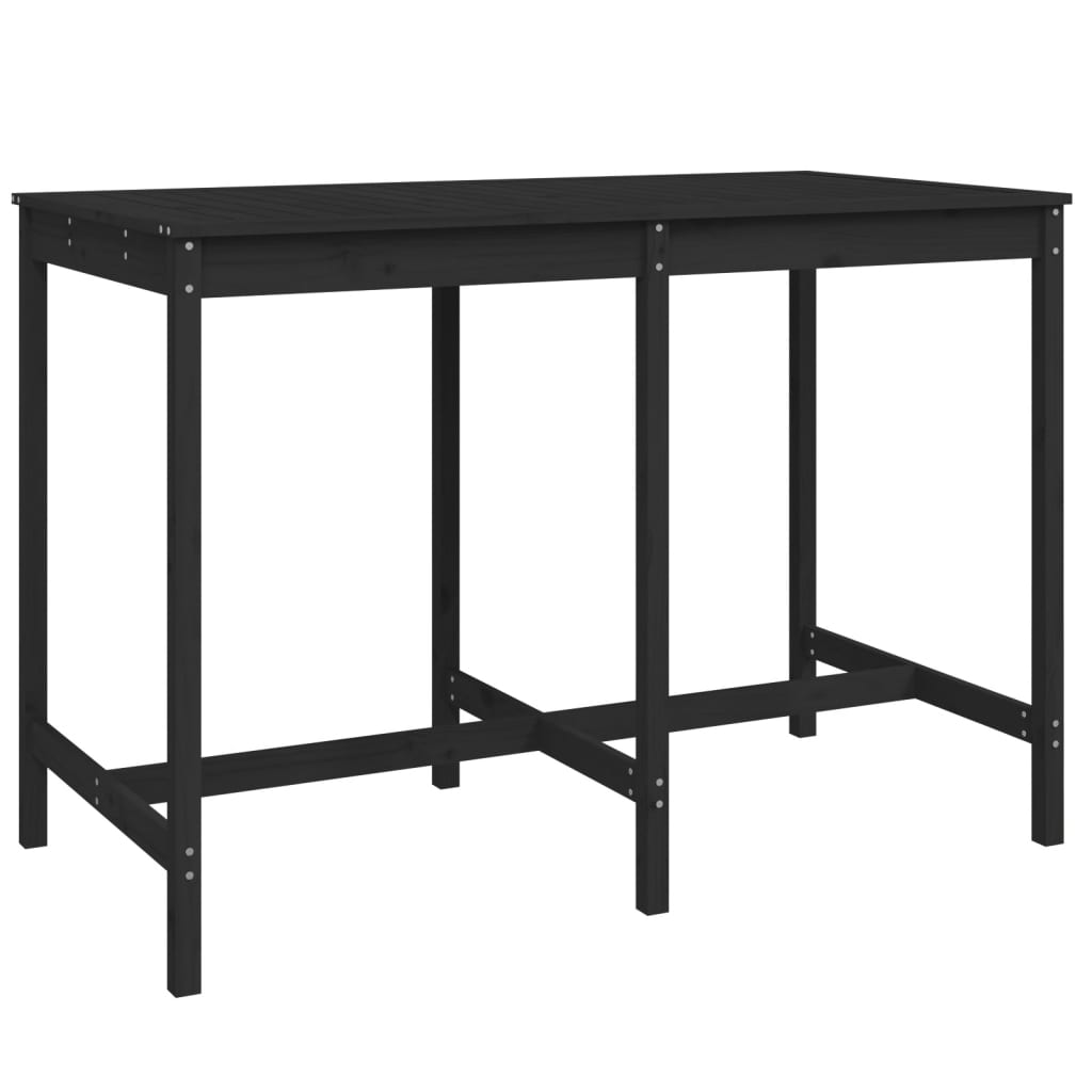 Set Bar da Giardino 7 pz Nero in Legno Massello di Pino 3154759