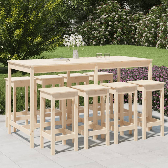 Set Bar da Giardino 9 pz in Legno Massello di Pino 3154765