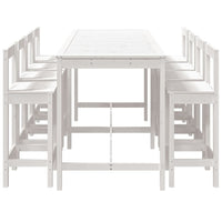 Set Bar da Giardino 9 pz Bianco in Legno Massello di Pino 3154771