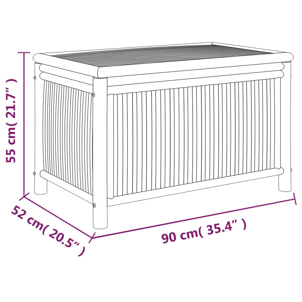 Contenitore Portaoggetti da Giardino 90x52x55 cm in Bambù cod mxl 66525