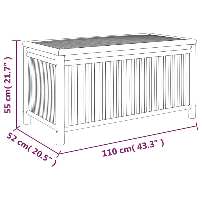 Contenitore Portaoggetti da Giardino 110x52x55 cm in Bambù 319876