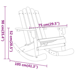 Sedia a Dondolo Adirondack in Legno Massello di Acacia 360035