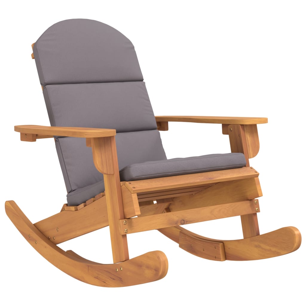 Sedia a Dondolo Adirondack con Cuscini Legno Massello di Acacia 360037