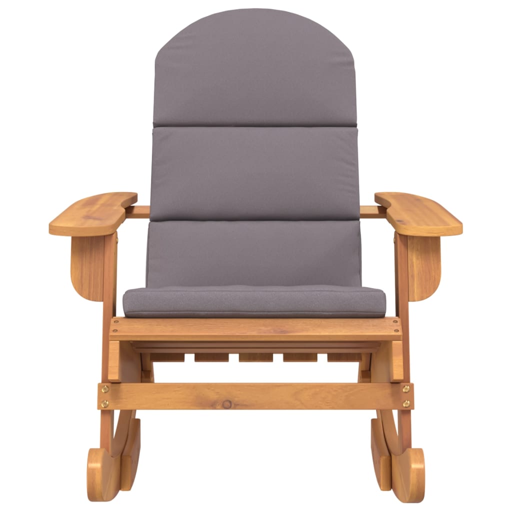 Sedia a Dondolo Adirondack con Cuscini Legno Massello di Acacia 360037