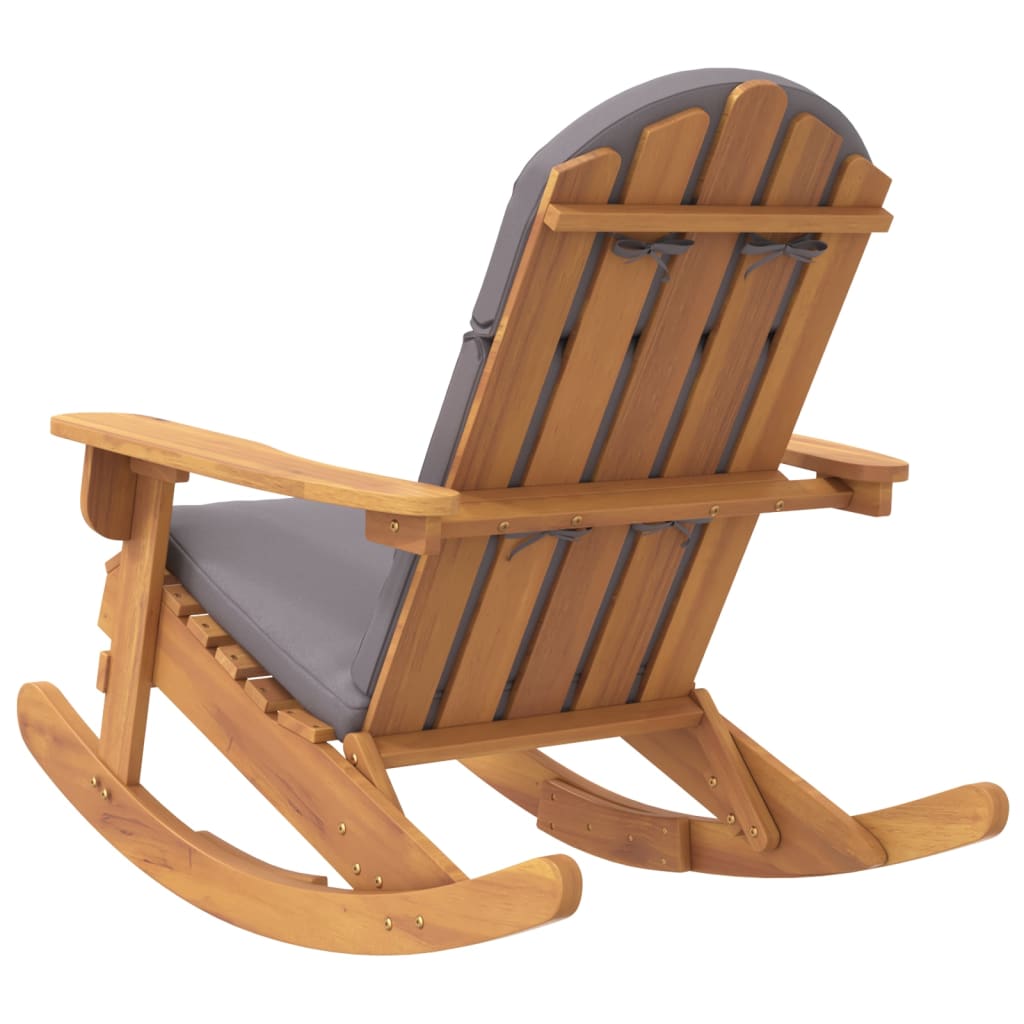 Sedia a Dondolo Adirondack con Cuscini Legno Massello di Acacia 360037