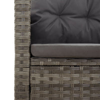 Divano Angolare Reclinabile con Cuscini in Polyrattan Grigio 362182