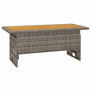 Tavolo Giardino Grigio 100x50x43/63 Massello Acacia Polyrattancod mxl 106887