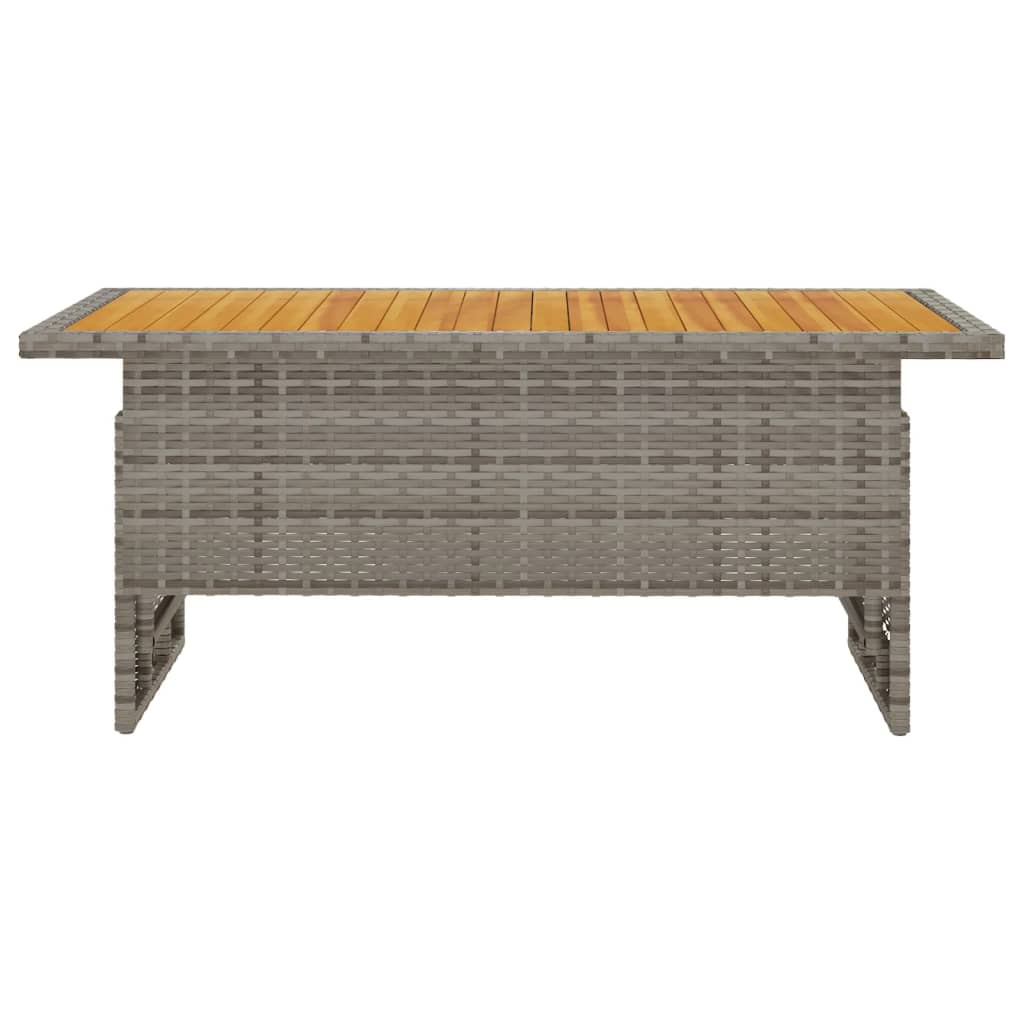 Tavolo Giardino Grigio 100x50x43/63 Massello Acacia Polyrattancod mxl 106887