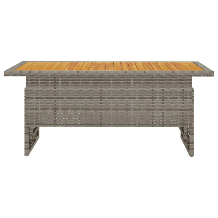 Tavolo Giardino Grigio 100x50x43/63 Massello Acacia Polyrattancod mxl 106887