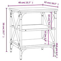 Tavolino da Salotto Rovere Fumo 40x42x50cm in Legno Multistrato 825776