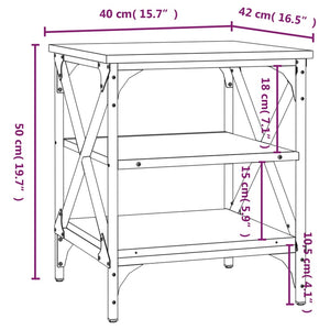 Tavolino da Salotto Rovere Fumo 40x42x50cm in Legno Multistrato 825776